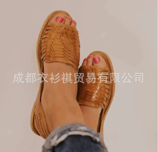 Фабрика внешней торговли Лето Новый плоский полый рот рыбы сандалии плюс размер 40-48 ярдов