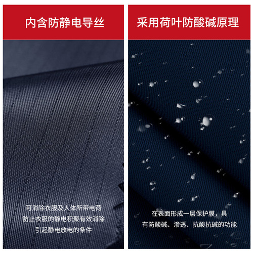 Henglu summer anti-acid and alkali anti-static work clothes printed men's long-sleeved thin corrosion-resistant sulfuric acid chemical factory labor protection clothes