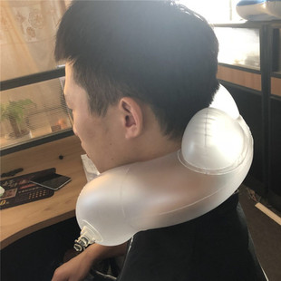 Factory direct PVC inflatable U-shaped pillow inflatable hump pillow liner travel sanbao U-shaped pillow