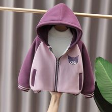 女童薄棉衣加绒外套秋冬季儿童夹克衫小棉袄女宝宝夹棉棒球服外套