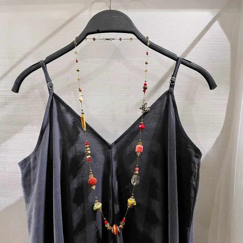 Подлинно оформленный браслет из бус handmade, длинное высококлассное ожерелье, элегантная цепь, универсальный модный свитер, западный стиль