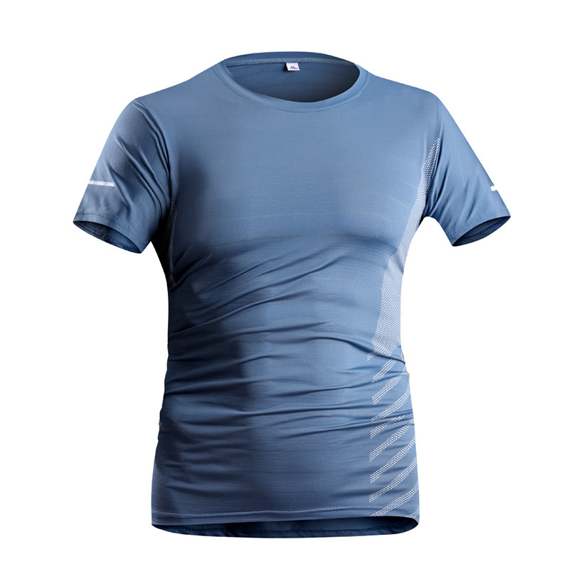 Secado rápido camiseta de manga corta para hombres al aire libre 2024 verano nuevo hielo delgado camiseta deportiva casual de media manga