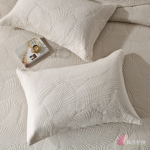 Heyan Home Textiles Foreign Trade Double-Sided Cotton Quilted Pillowcases Wide Border Crafts Washed Quilted Pillowcases Wholesale