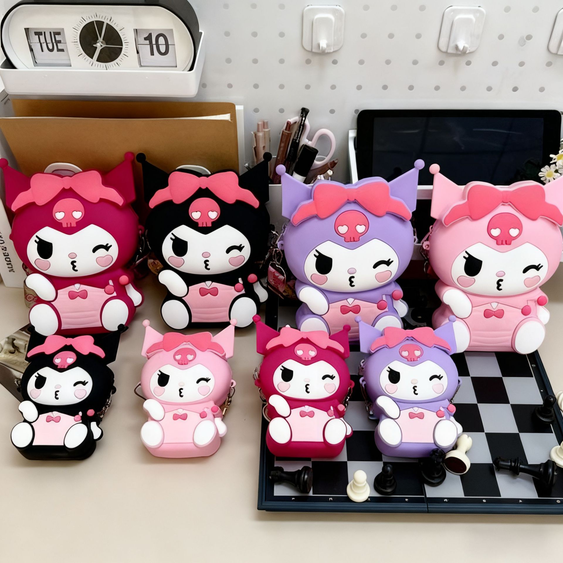 跨境三丽鸥库洛米儿童硅胶零钱包卡通硅胶包儿童包小挎包零钱包