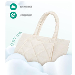 亚马逊女士菱格托特包大容量轻质手提包高级感时尚单肩包带隔层