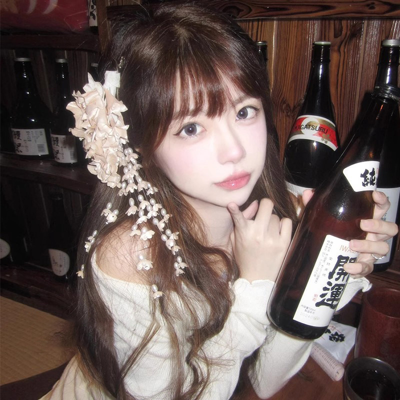 超仙唯美玫瑰花发饰仿真花夹海边度假风抓夹拍照绝美半扎发鲨鱼夹|undefined