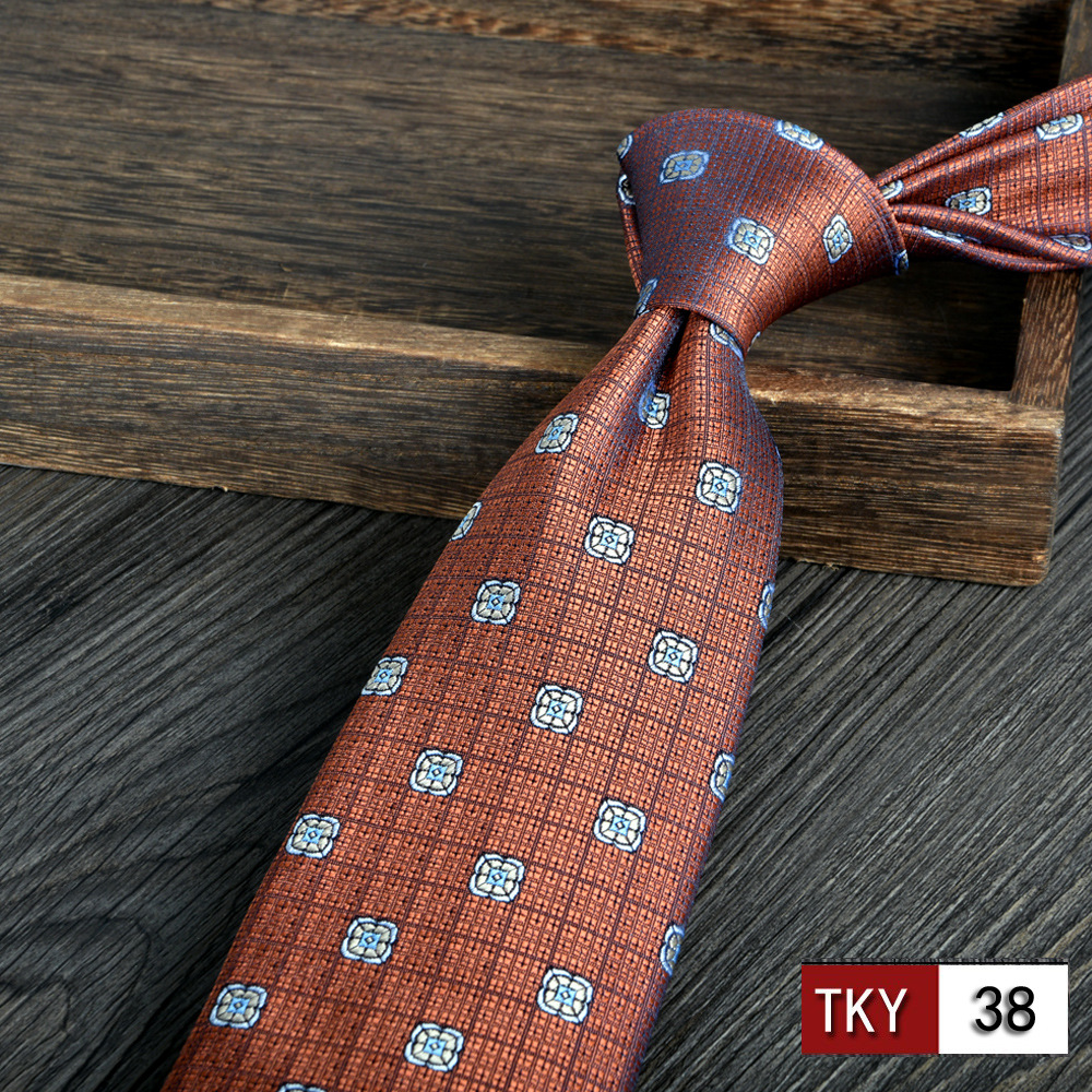 Corbata hombre vestido de negocios profesionales vino rojo novio casamiento Jacquard 8cm mano nueva tendencia spot