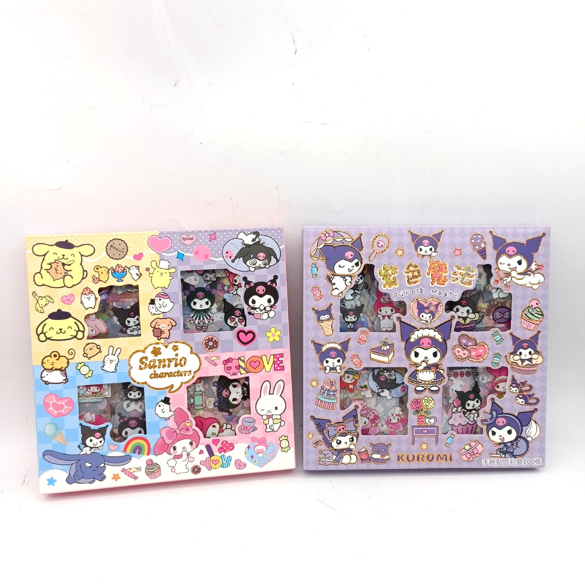 Sanrio Cultural y Creativo Moe Star Party 100 en PET Pegatinas impermeables transparentes Stitch Children's Kapi Hand Cart Periférico