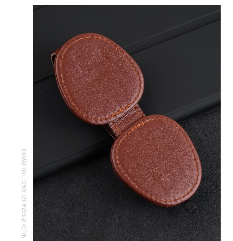 Cross-border car sun visor storage leather car glasses clip car sunglasses bracket sun visor storage clip