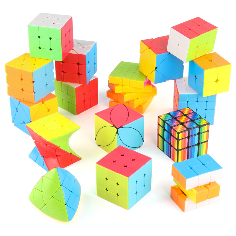 Panxin con tornillo de resorte rotación suave cubo de Rubik de tercer orden color sólido de orden positivo en forma de cubo de Rubik caja de regalo de juguete traje