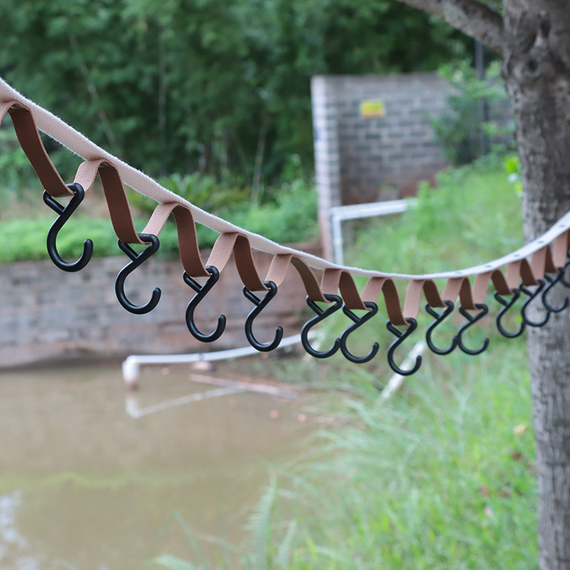 Draagbare camping waslijn van pu leer voor outdoor reizen_voghion.com