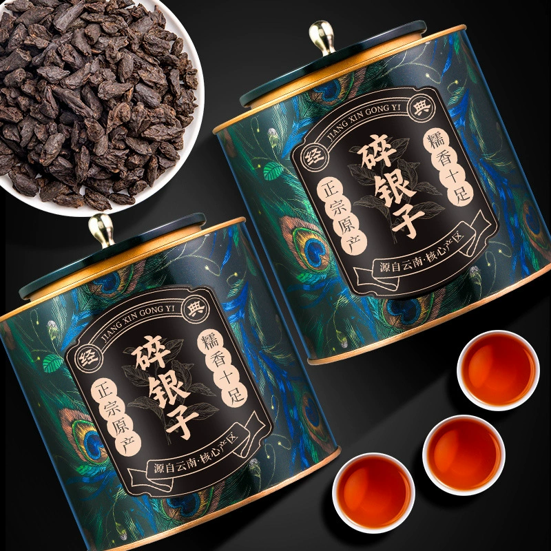 Чай Пуэр из Юньнани, 10-летней выдержки, с ароматом клейкого риса, сорт Пуэр, листовой, для личного потребления, консервированный, 500 г, с ароматом клейкого риса