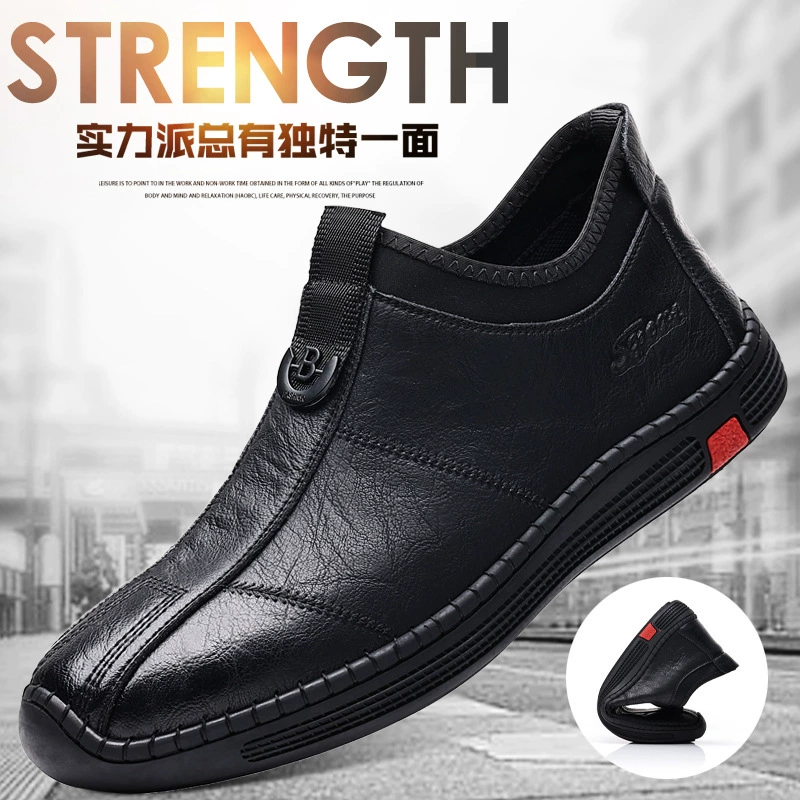 Осенне-зимние теплые хлопковые туфли для мужчин 2023. Мужские зимние туфли из натуральной кожи с мягкой подошвой и мягкой поверхностью, дышащие, нескользящие, для папы.