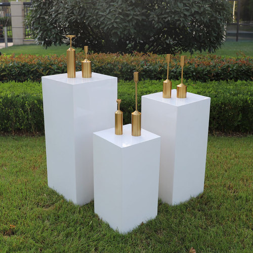 Wholesale new wedding props wrought iron square pillars road guide dessert table cylinder wedding stage decoration ornaments window display