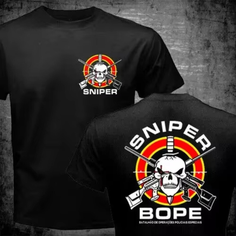 Brazilian Military Unit Hope Special Forces Sniper Men t Shirt Casual Streetwear Clothing 100% Cotton Loose