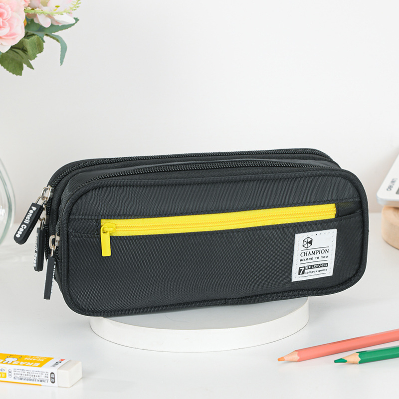 Nuevo estilo simple, estilo, gran capacidad, bolsa de papelería para estudiantes, bolsa de lápices unisex, bolsa de lápices de papelería de almacenamiento de secundaria y preparatoria, al por mayor