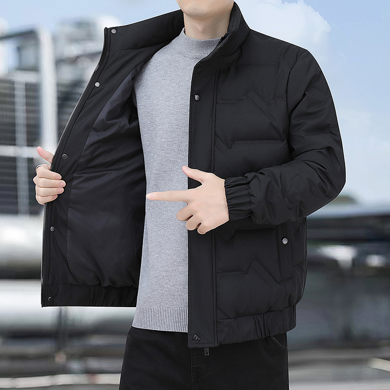 제조업체 크로스보더 겨울 화이트 덕 다운 캐주얼 패션 스탠드 칼라 깃털 재킷 남성용 다용도 내한성 따뜻한 라이트 비즈니스 재킷