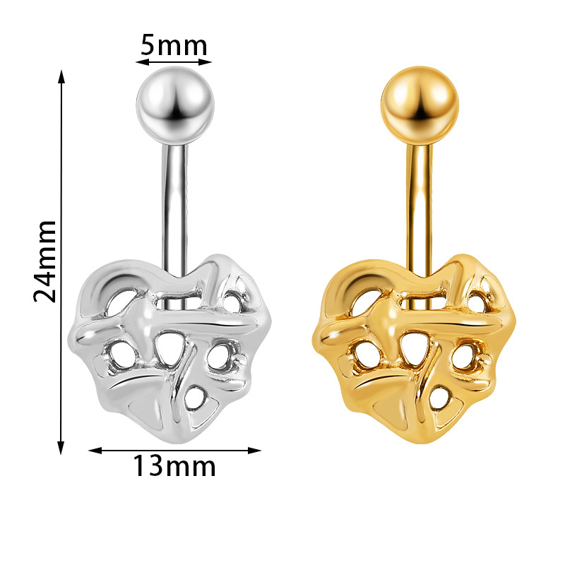 Stainless Steel Gold Belly Button Ring Dangle Navel Piercing Jewelry for Women detail image 8