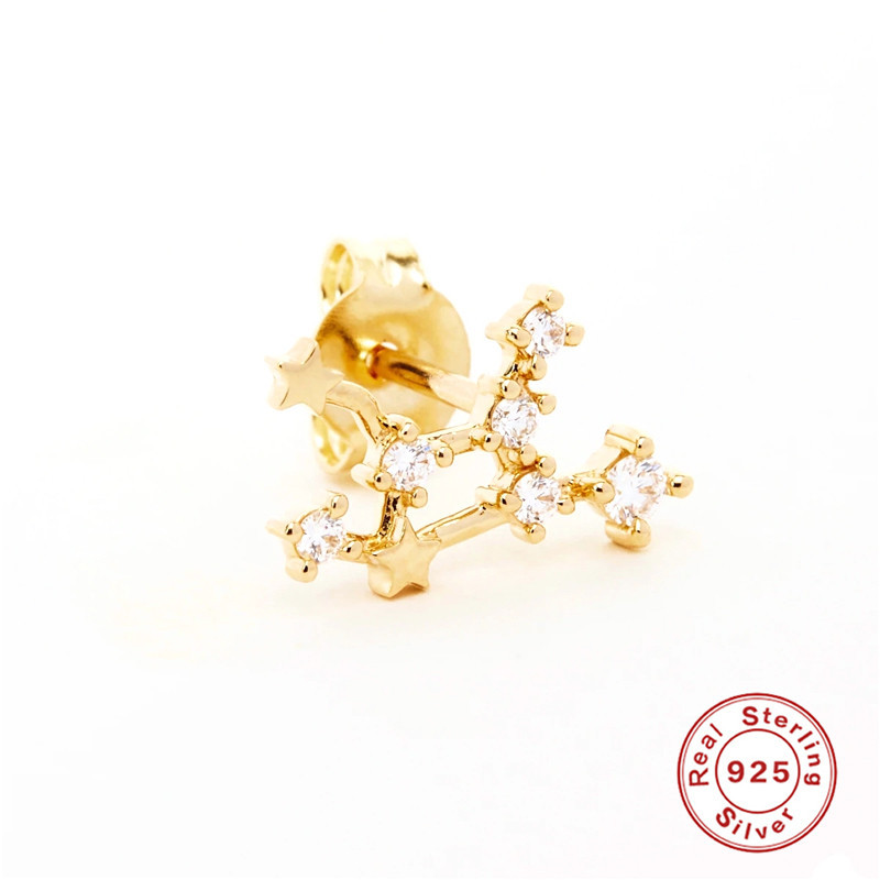 5g Weight Artificial Rhinestones Inlay Material Ear Studs Classification 1 Piece Quantity Street Occasion 925 Sterling Silver Material Geometric Pattern Women'S Gender Plating Design Sweet Style 1 Piece 925 Sterling Silver Artificial Rhinestones Geometric Ear Studs 19
