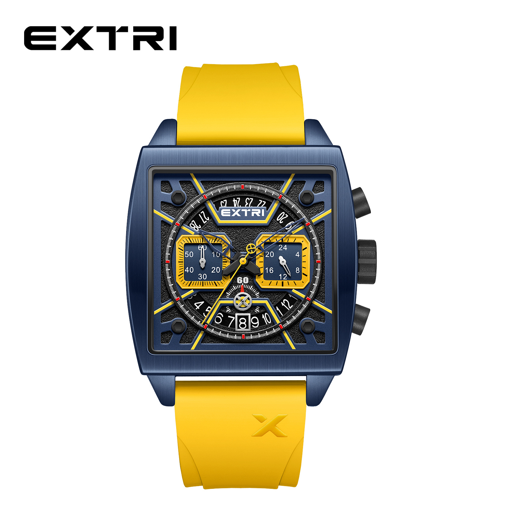 EXTRI New High Sense Men's Watch Student Party Sports Watch Square Large Dial Personalized Quartz Watch