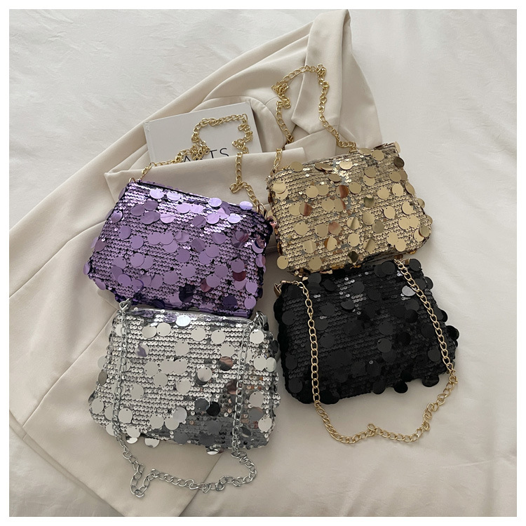 Chanel-Style Sequin Handbag for Women 2026 New Korean Fashion Trendy Shoulder Crossbody Bag Evening Bag Ladies' Bag