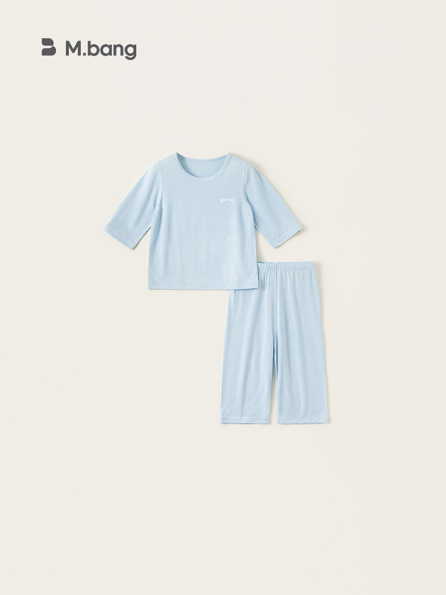 Youbao ropa para niños traje para niños verano nuevo estilo niña ropa de hogar impresa en color sólido pantalones de hogar para niños de dos piezas
