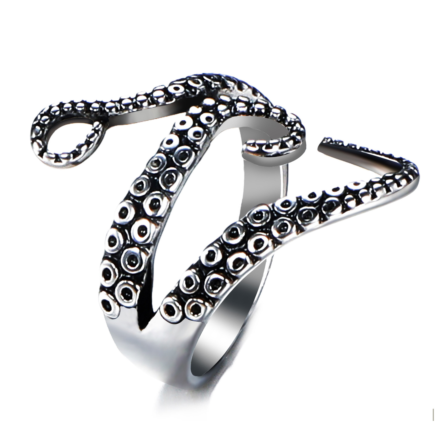 Street Occasion Hip-hop Octopus Stainless Steel Open Ring In Bulk