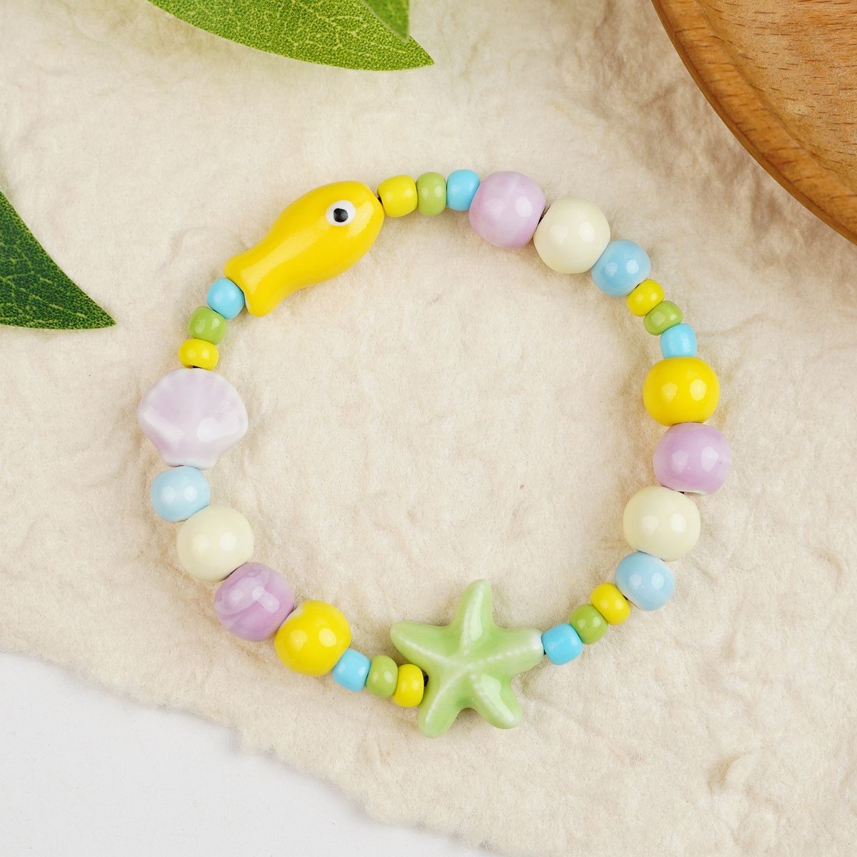 Jingdezhen pulsera de cerámica de verano mujer alta sensación galletas serie de gatos nicho diseño universal pulsera alta sensación
