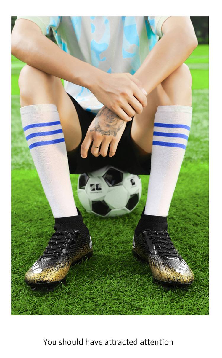 Best-selling High-top Football Shoes With Long Short Spikes, Non-slip Wear-resistant, Men, Women,_vogvips.com