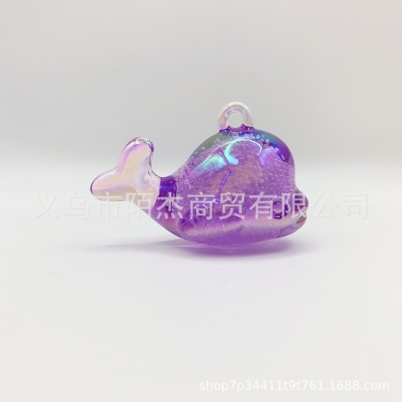 透明な泡小さなクジラカラフルなイルカメッキ ab カラーアクリル diy ペンダントキーホルダーバッグ装飾ブレスレットアクセサリー|undefined
