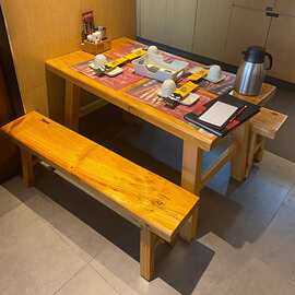 老榆木茶桌原木桌子实木桌面复古吧台桌家用餐桌茶台老木板大板桌