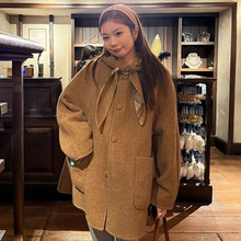 高级感超好看毛呢外套2025秋冬新款女装韩版斗篷双面羊绒呢子大衣