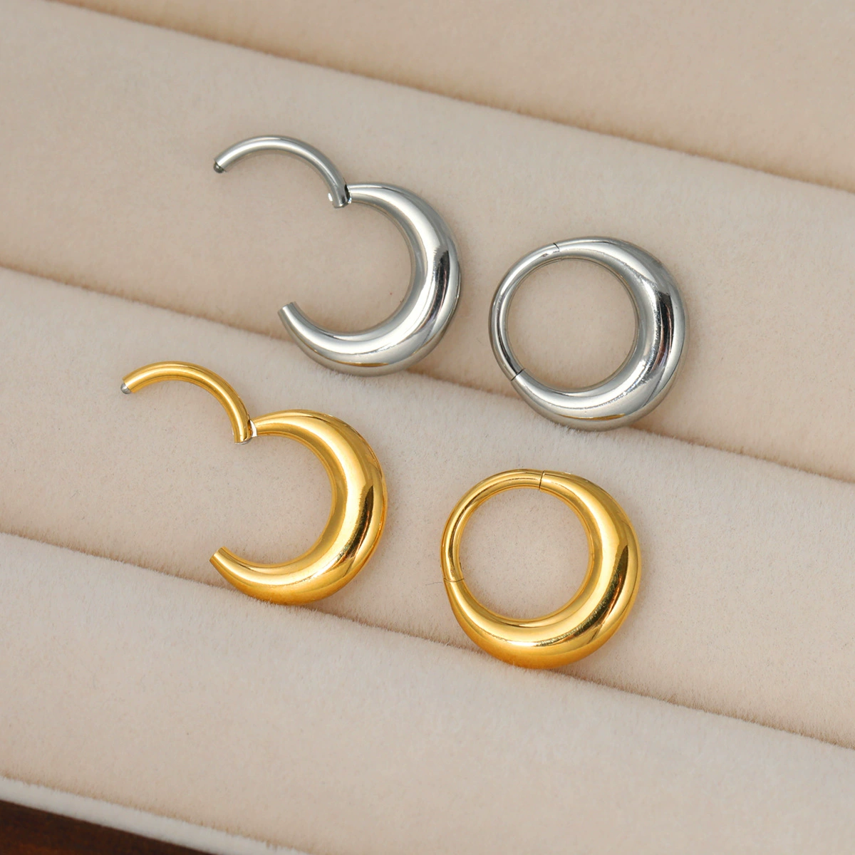 Кольцо из нержавеющей стали 316 лунный плад Septum, бесшовная овальная луна, 8/10 мм