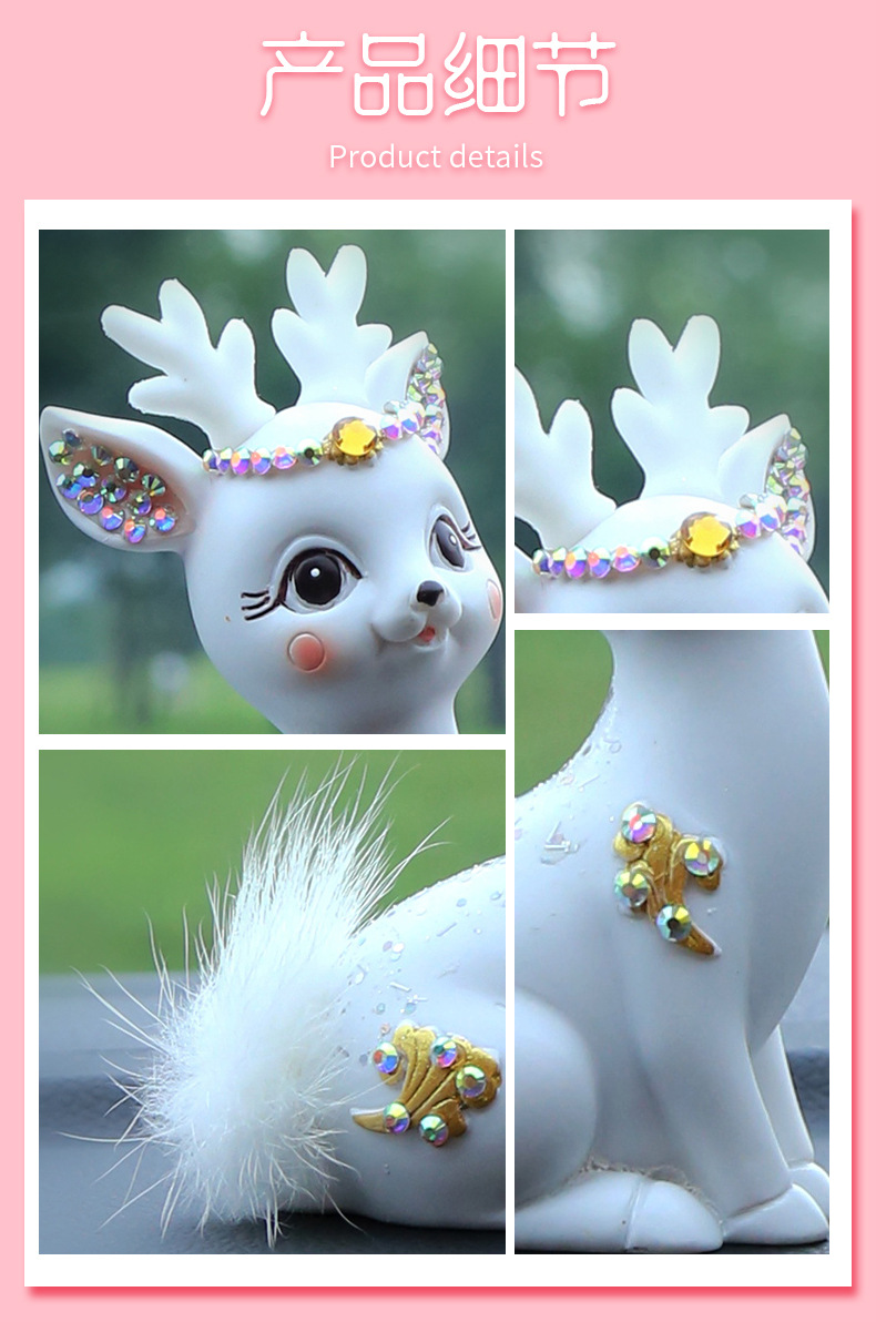 New Car Interior Decoration Ornament: "Safe Journey" Deer, High-End Goddess Dashboard Cloud Deer for Vehicles