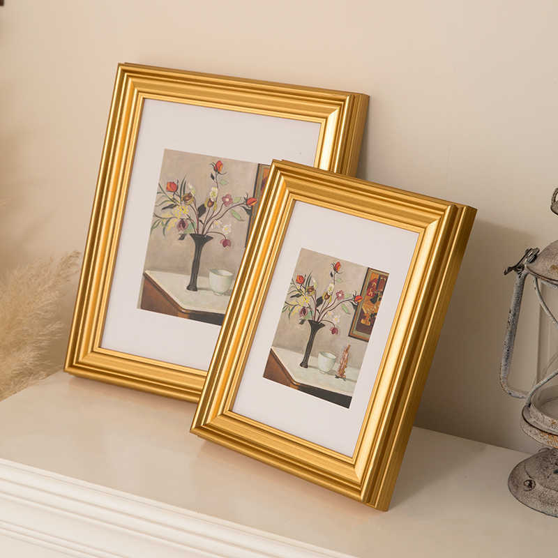 Creative Nordic Gold Photo Frame Display Stand 6-Inch 7-Inch 8inch 10inch A4 Framed Picture Frame Outer Frame Horizontal and Vertical
