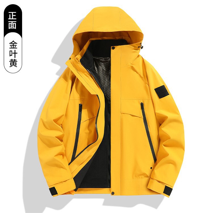 Three-in-one detachable high-quality jacket for couples, outdoor windproof and waterproof mountaineering jacket with hood for men Three-in-one detachable high-quality jacket for couples, outdoor windproof and waterproof mountaineering jacket with hood for men