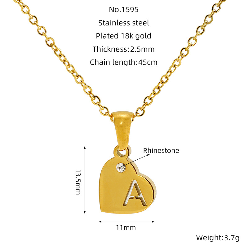 Europa y los Estados Unidos viento acero titanio amor colgante de diamantes 18K letras inglesas hueco collar de clavícula de acero inoxidable mujer