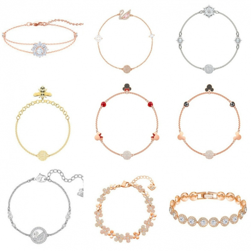 Shijia's high-quality women's bracelet features Swarovski crystals and a classic beating heart sugar cube design