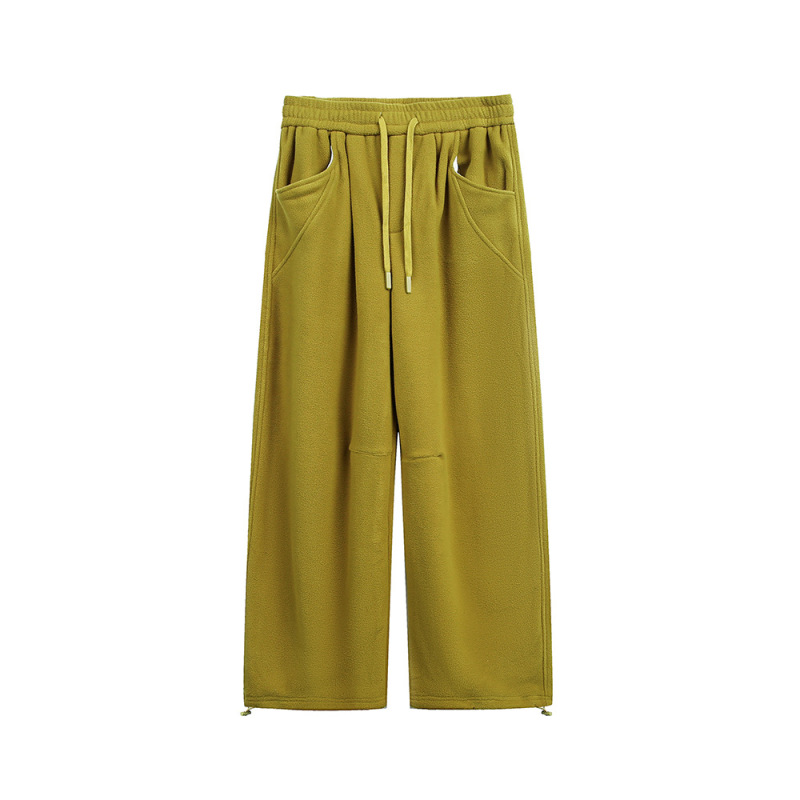 Catteeius College Style Fleece Pants Men's Spring New Thickened Straight Pants Sports Casual Pants Sweatpants