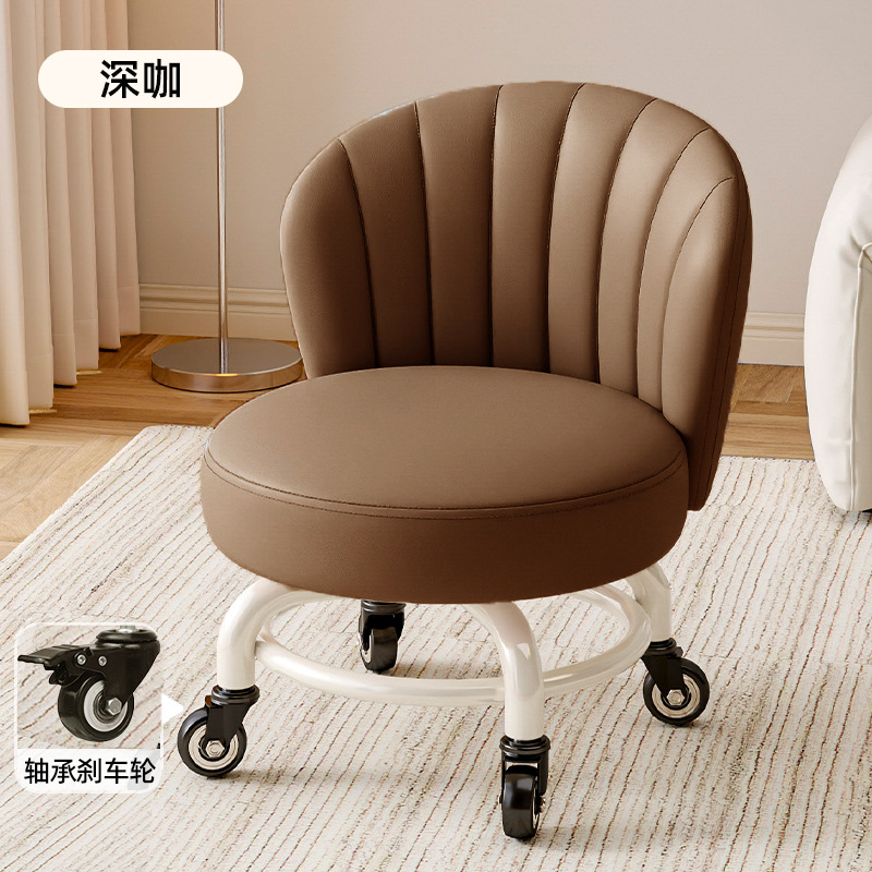 Rueda universal móvil pequeño taburete giratorio con respaldo taburete con polea para bebés pequeños taburete bajo para cambiar zapatos taburete simple antideslizante image 34
