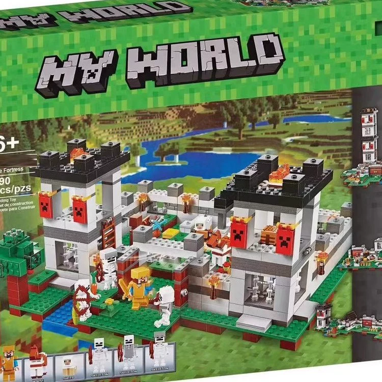 Кросс-гранично совместимые LEGO 21127 Minecraft Fortress Steve build building block toys