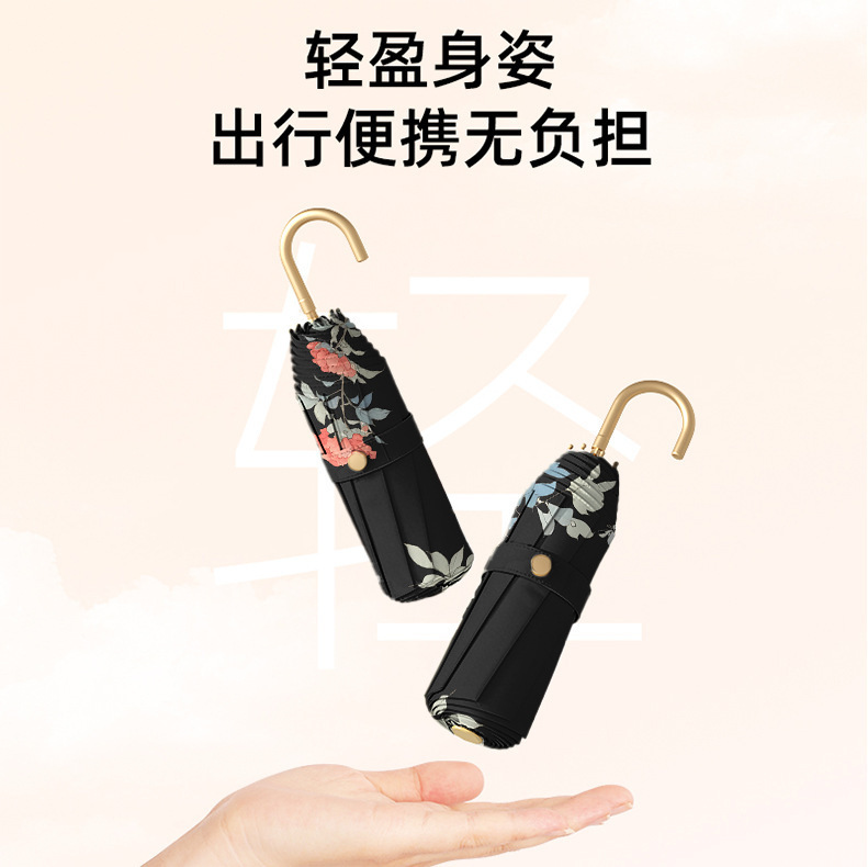 Gold Hook Printed Color Plastic Umbrella, Sun Protection Sunshade Umbrella, Folding Umbrella for Women, Dual-Use Umbrella for Sun and Rain, Advertising Umbrella Printing Gold Hook Printed Color Plastic Umbrella, Sun Protection Sunshade Umbrella, Folding Umbrella for Women, Dual-Use Umbrella for Sun and Rain, Advertising Umbrella Printing