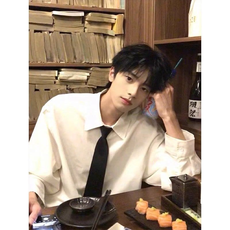 cleanfit Academy Style White Long-sleeved Shirt Men's Summer Thin Suit High-end Dk Shirt Jacket