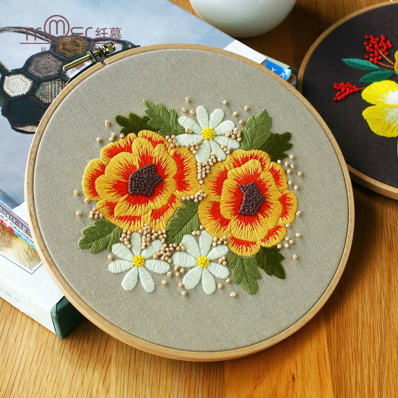 Paquete de material de bricolaje de bordado tridimensional para principiantes, bordado para adultos, embarazo para pasar el tiempo, hecho a mano
