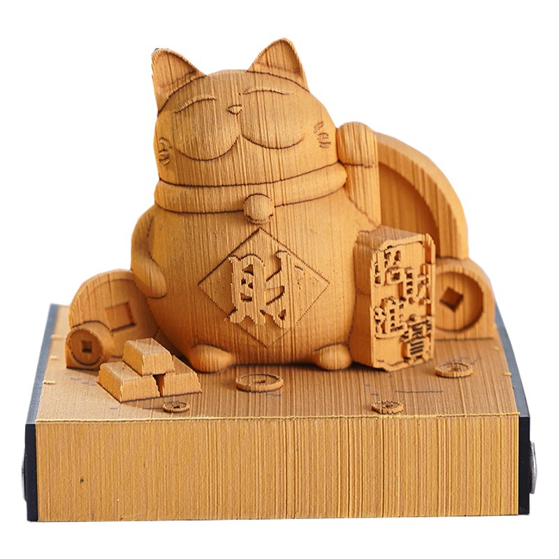 [Venta caliente diez] Notas tridimensionales en 3D, tallas de papel, modelos creativos de calendario cultural y creativo, notas adhesivas de alto valor