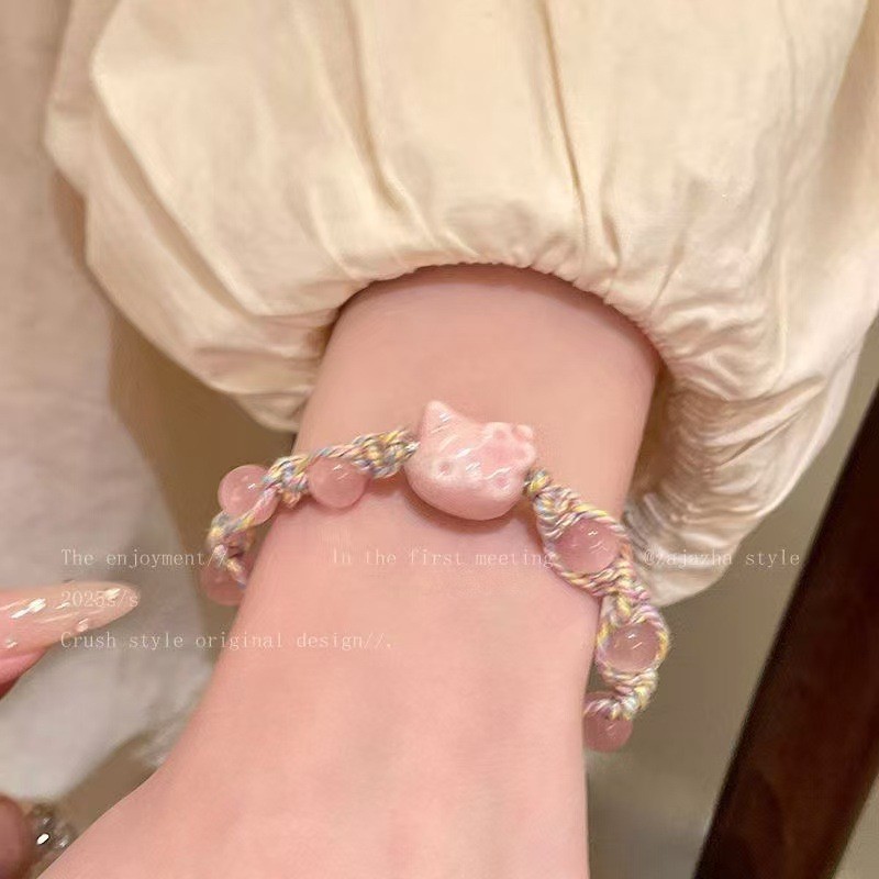 핑크 세라믹 고양이