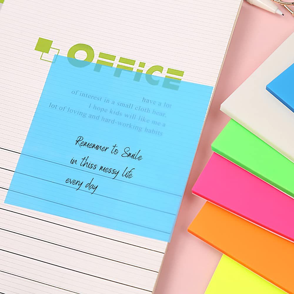 50 Sheets Colorful Waterproof PET Transparent Memo Sticky Note Paper Daily To Do It Check List Paperlaria School Stationery