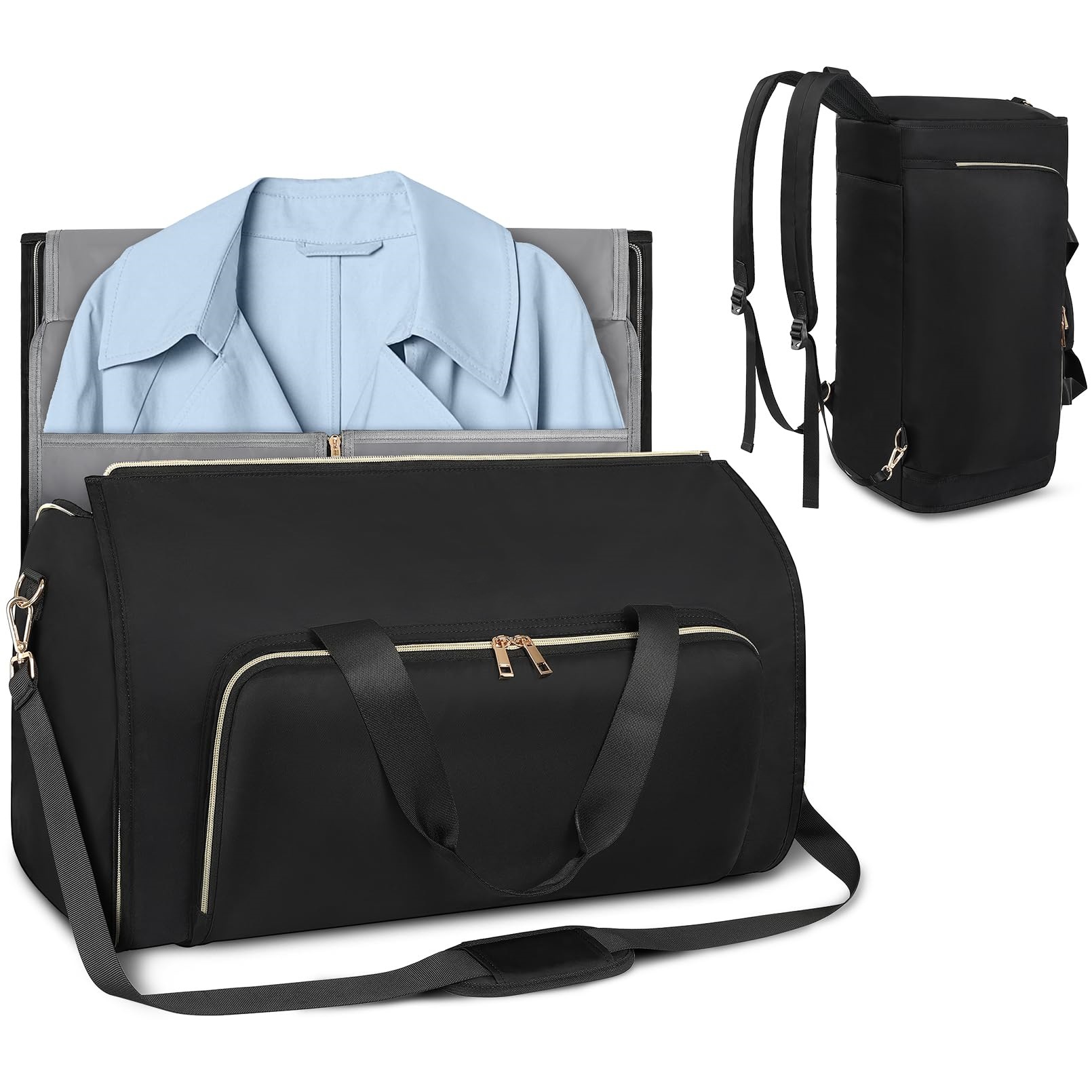 Travel Suit Garment Wear-resistant Foldable Storage Hanging Clothes Bag Crossbody Convertible_voghion.com
