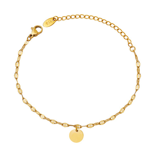 Elegant and Minimalist Titanium Steel Bracelet with 18K Gold Plating, E135