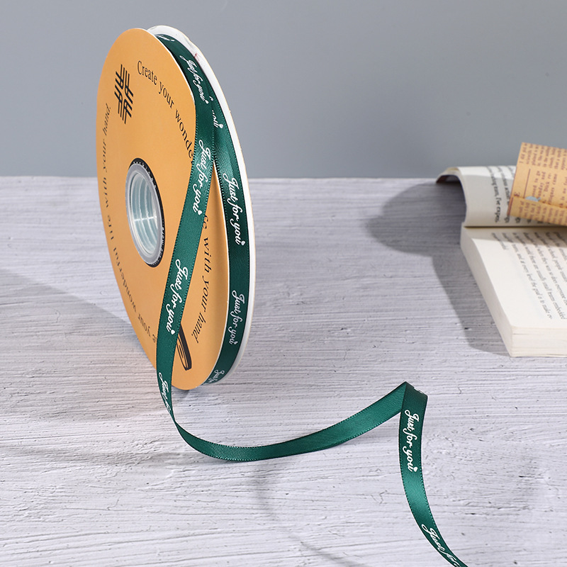 1cm inglés impreso cinta flor regalo cinta hornear caja de regalo cinta de embalaje en stock al por mayor cinta de poliéster